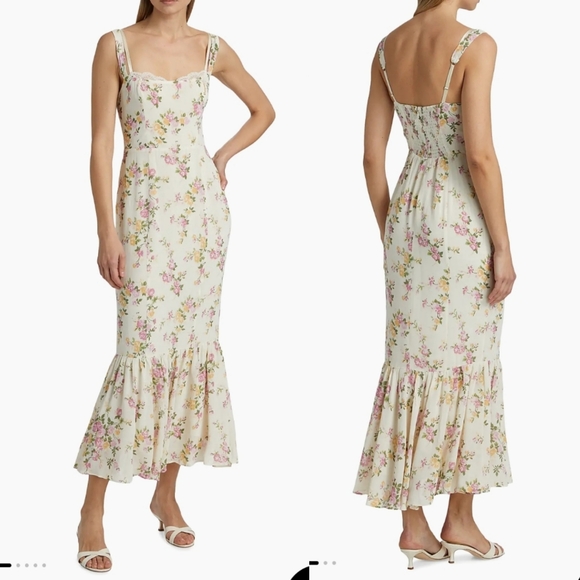 NWT Reformation Irisa Floral Trumpet Dress - Picture 5 of 13
